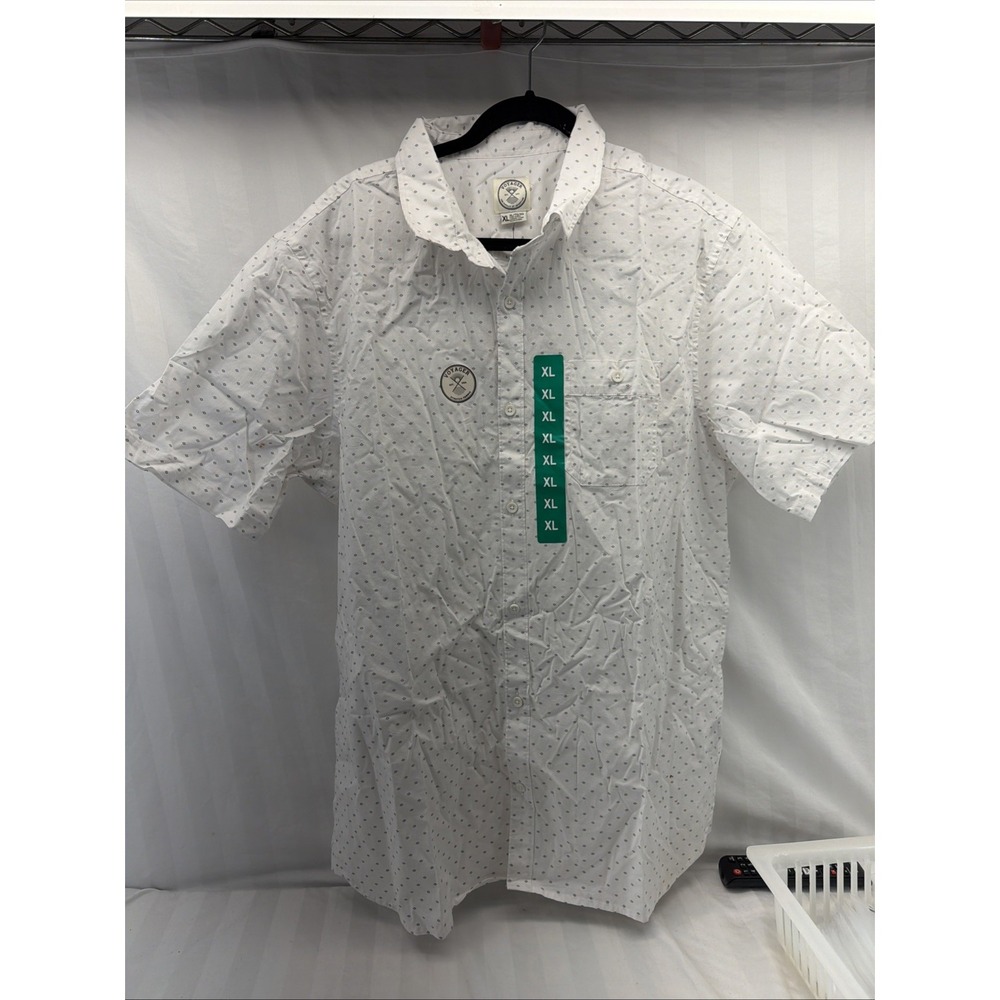 Voyager Men's Stretch Woven  Xl Shirt White with‎ Pattern